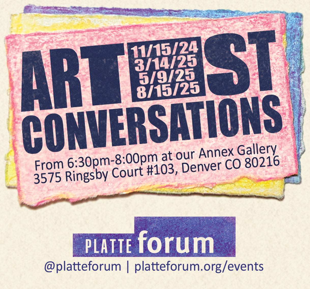 More Info for PlatteForum: Artist Conversation